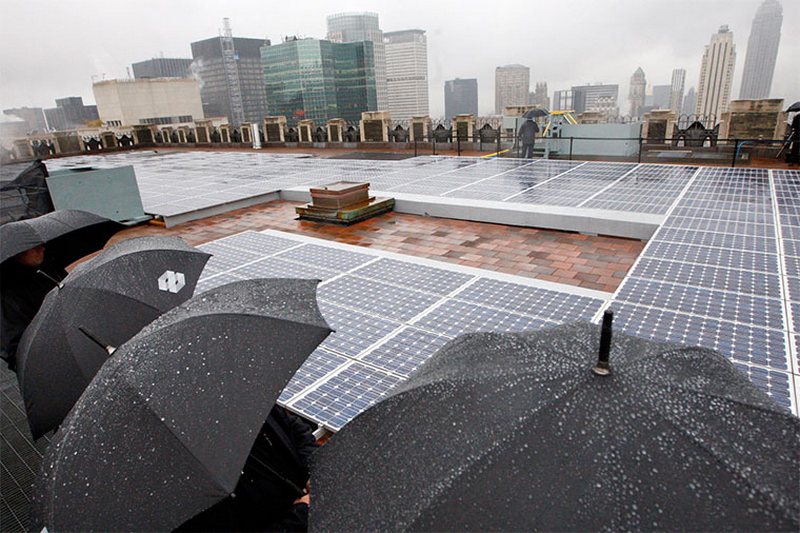 Solar Panels Operating Even in Rain
