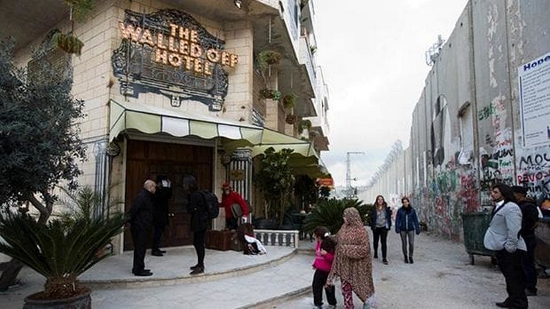 Hotel with "World's Worst View" by Banksy